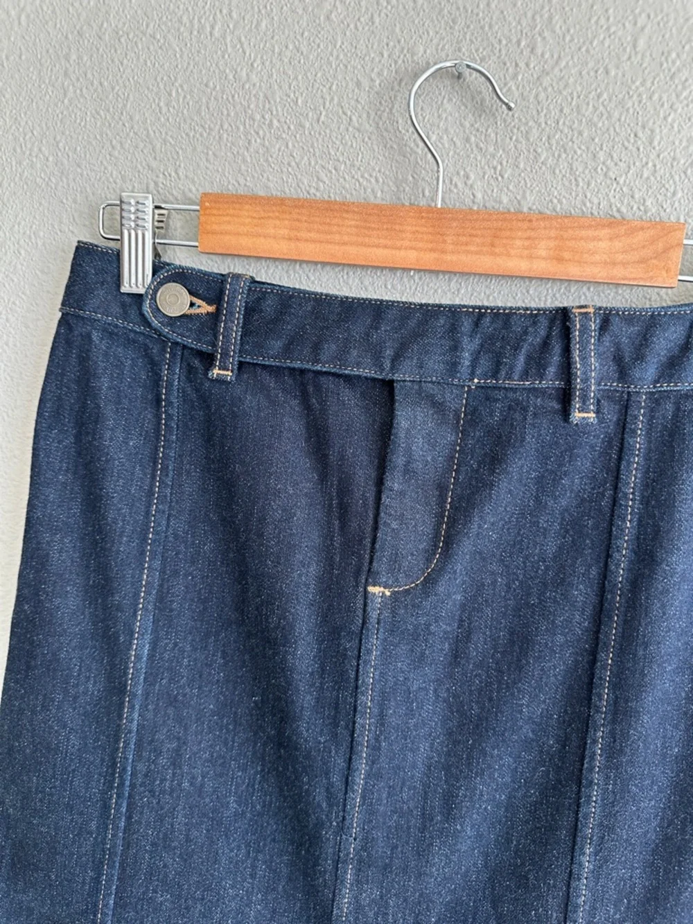 Vintage Ralph Lauren Denim Fit & Flare Midi Skirt 2
